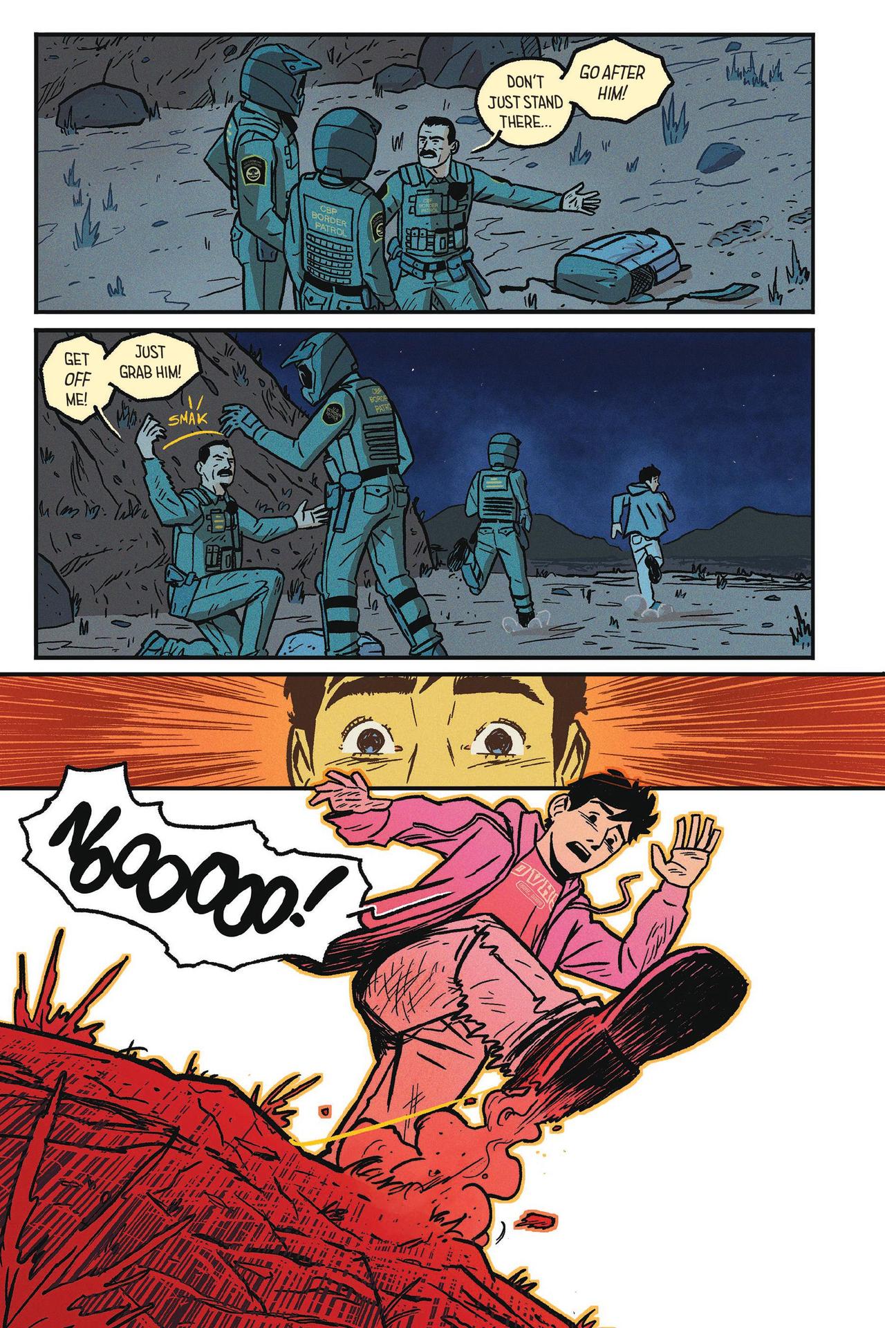 Interior colored comics pages from Frontera