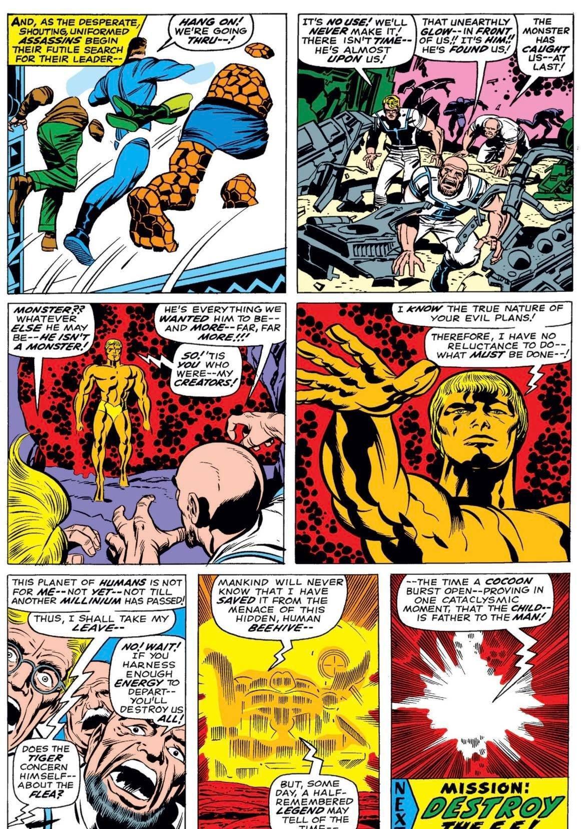 First appearance of Adam Warlock (art by Jack Kirby)