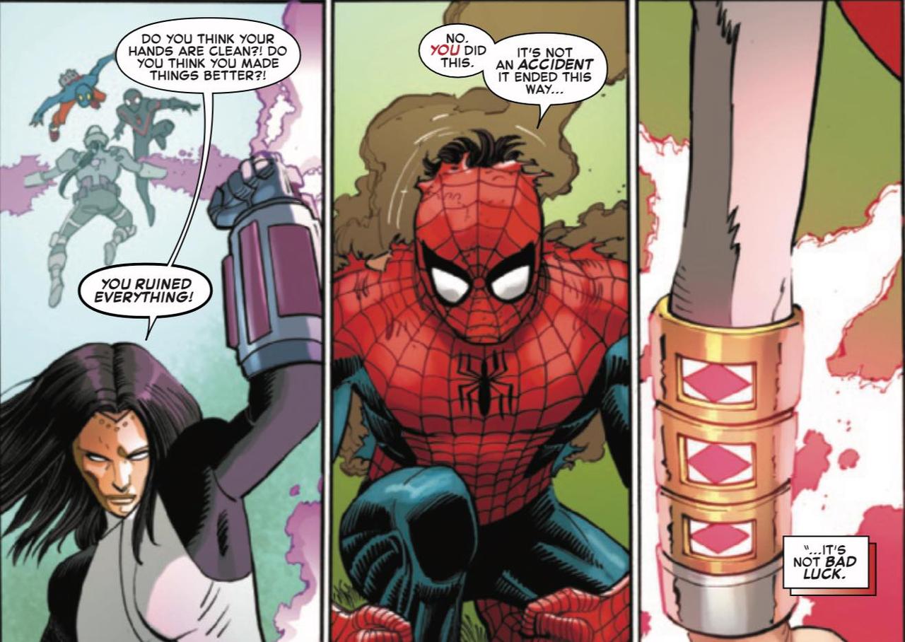 Spider-Man battles Madame Masque