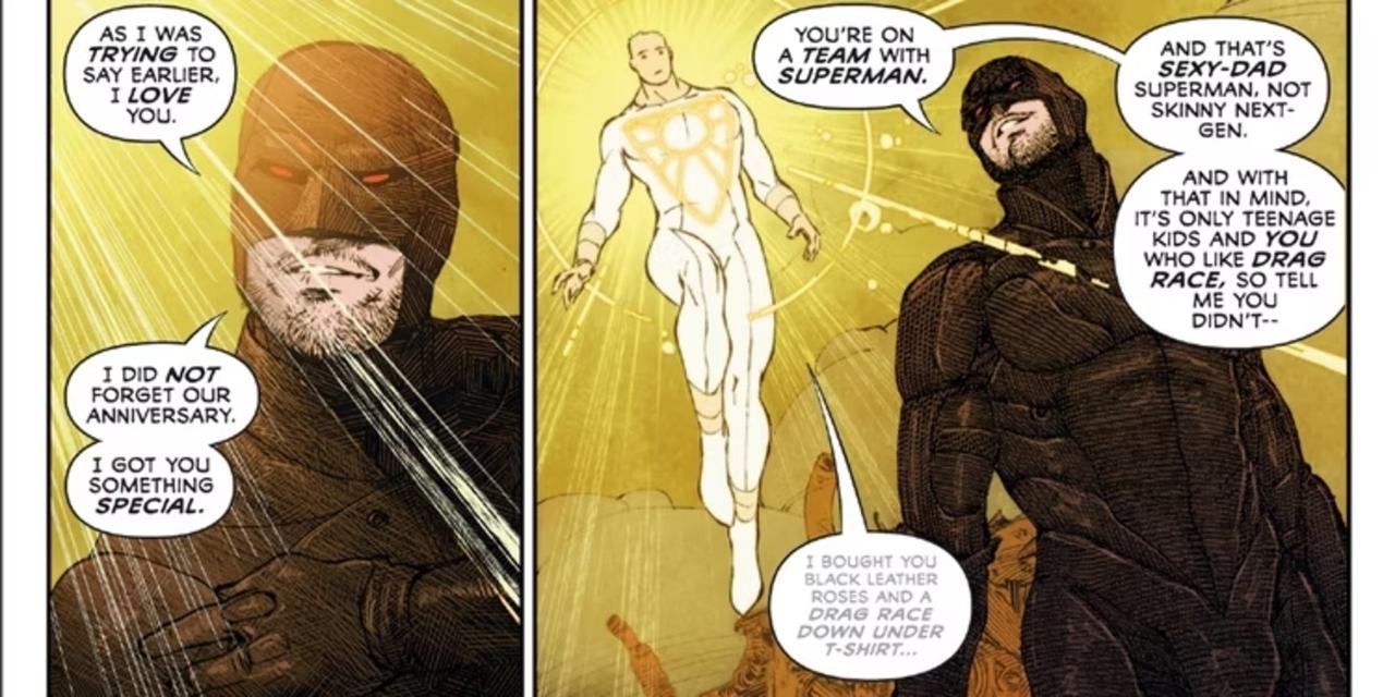 Two panels featuring Midnighter