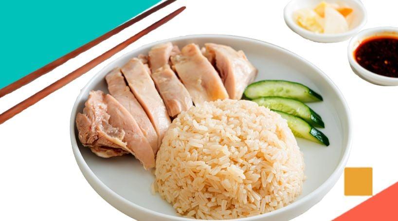 Graphic featuring Hainan Chicken Rice