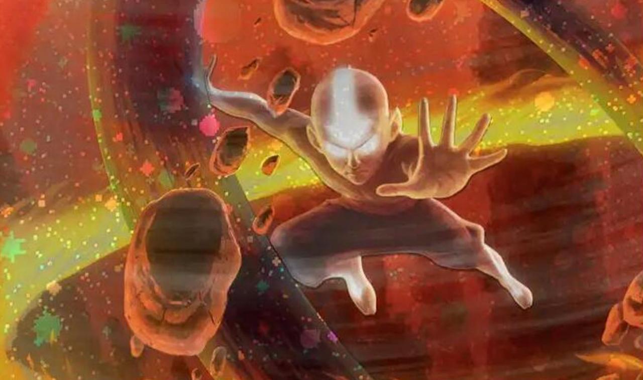 The Avatar Aang raised foil card from Magic: The Gathering