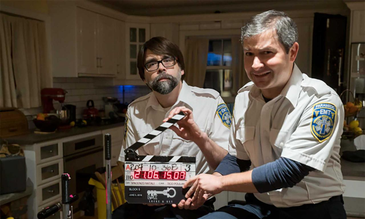 Joe Hill and Gabriel Rodriguez on the set of Netflix's Locke & Key