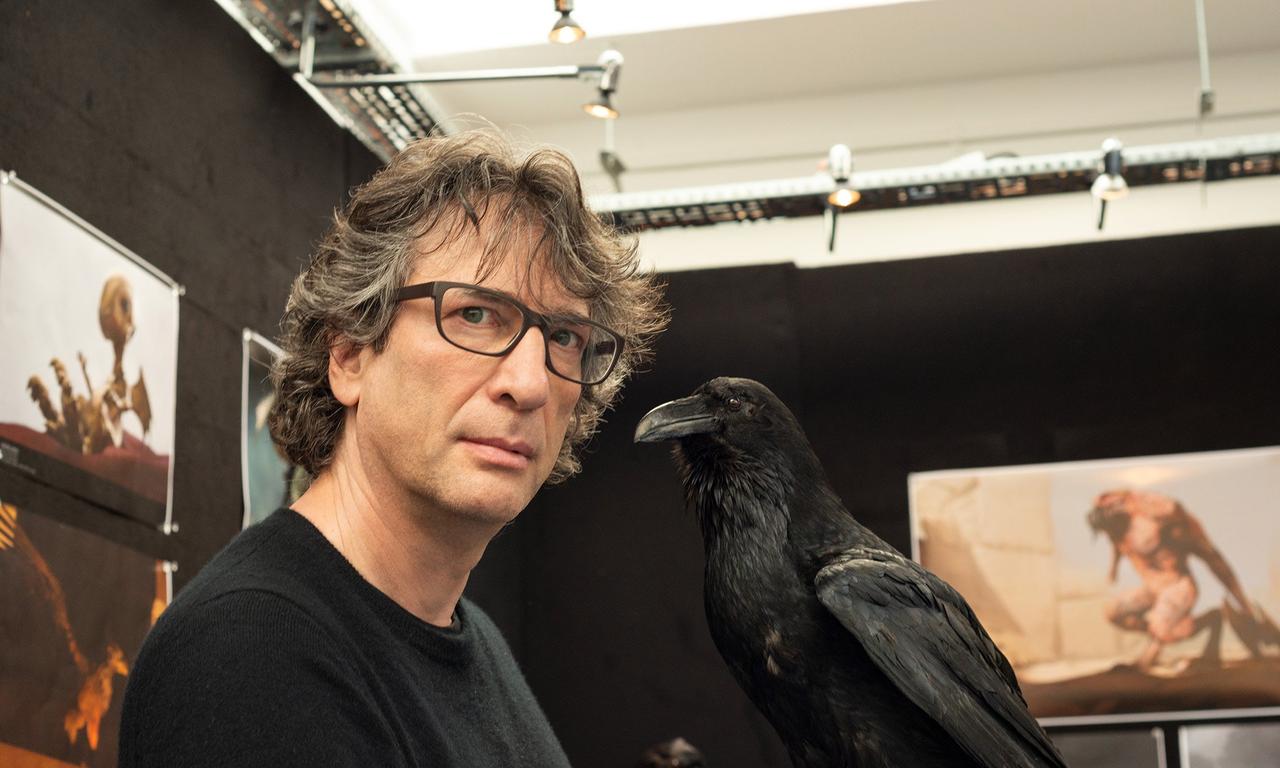 Writer Neil Gaiman on the set of The Sandman season 1.