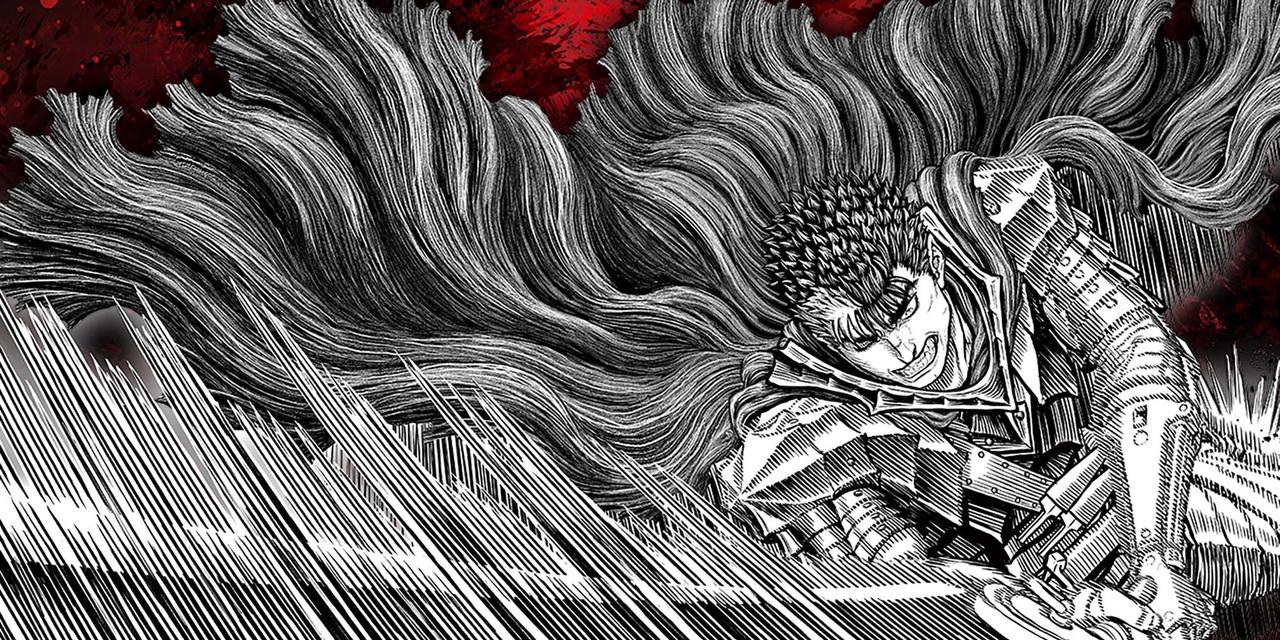 A man slashing a sword. Berserk by Kentaro Miura