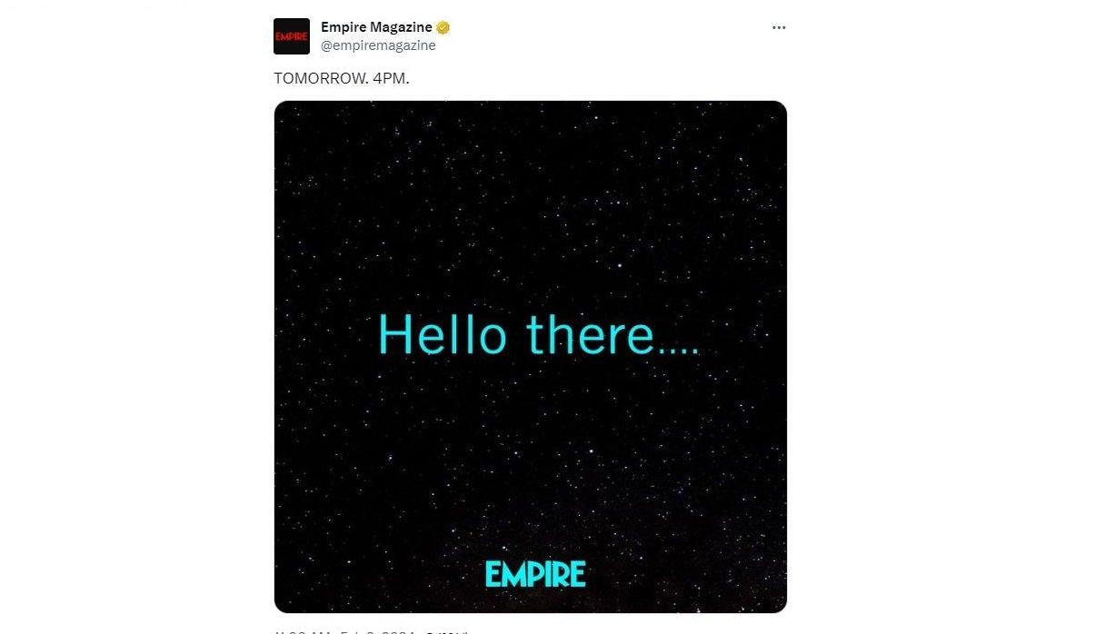 Screenshot of tweet image saying Hello there...