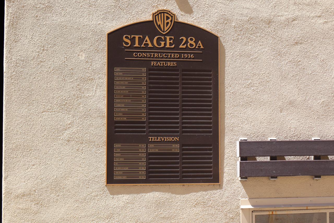 Photograph of Stage 28A panel featuring film titles