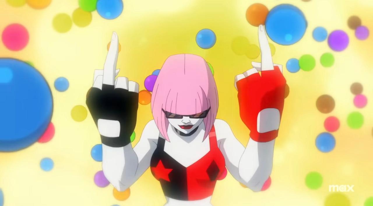 Harley Quinn gives the finger