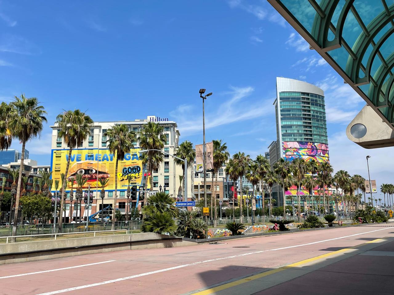 Exterior photographs of downtown San Diego and the San Diego Convention Center