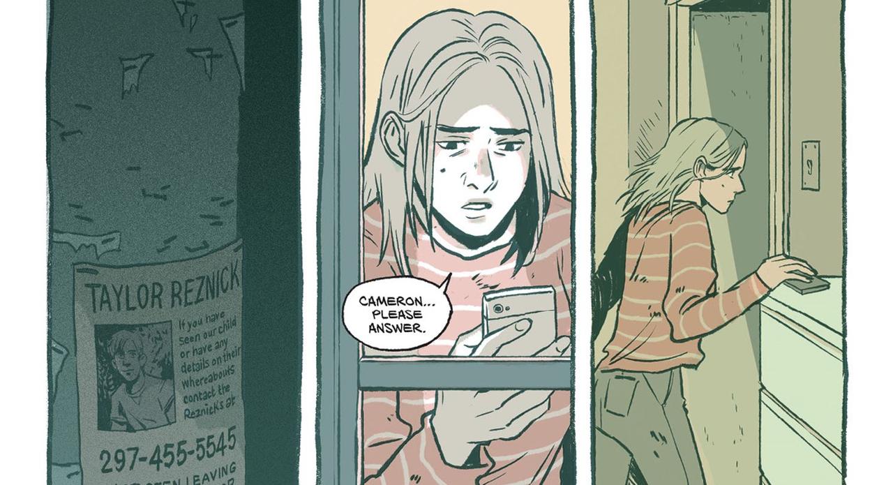 cropped panels from graphic novel Loving, Ohio