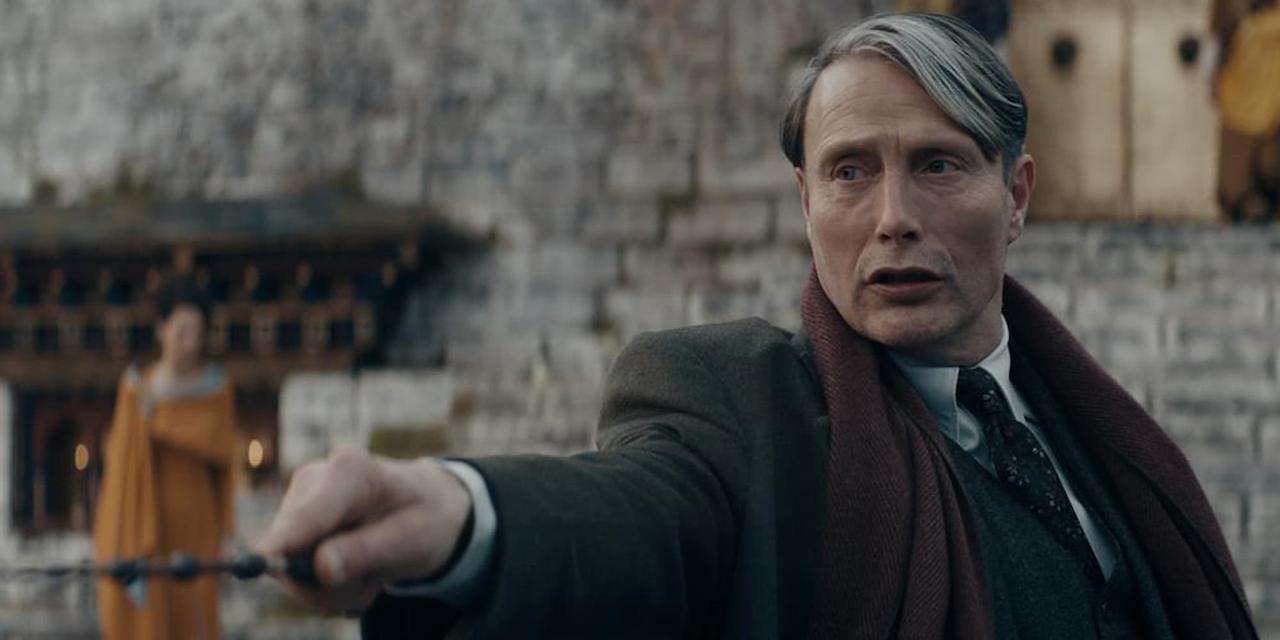 Grindelwald as played by Mads Mickleson in The Secrets of Dumbledor.