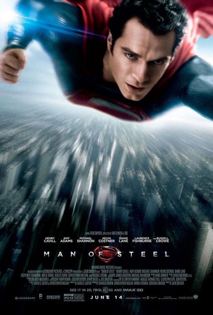 Poster of Man of Steel featuring Superman flying