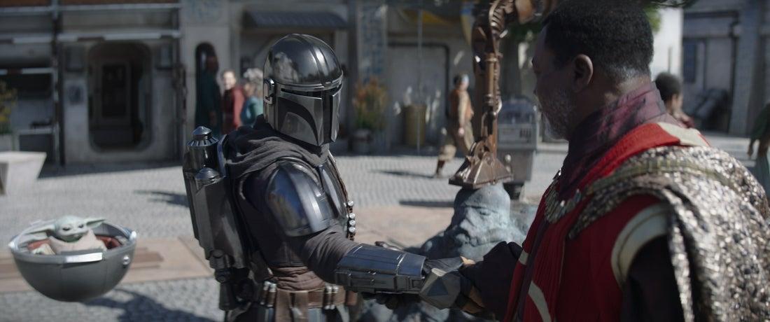 The Mandalorian and Greef Karga reuniting