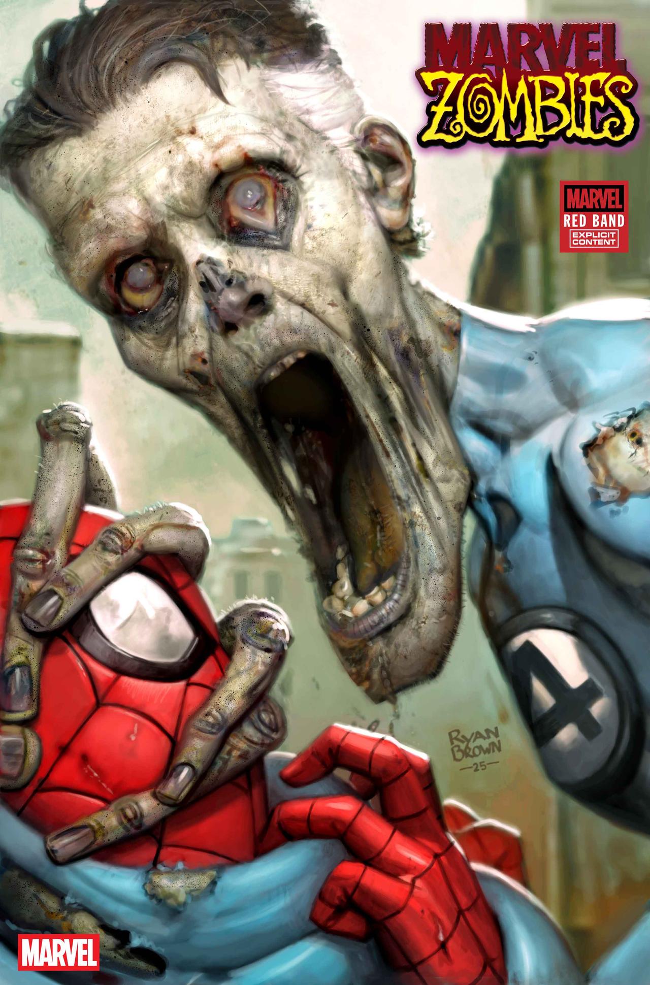 The Ryan Brown variant cover for Marvel Zombies: Red Band #1