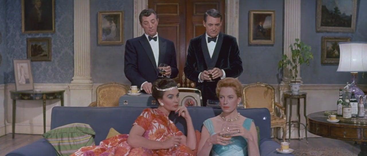 Robert Mitchum, Cary Grant, Jean Simmons, and Deborah Kerr in Grass is Greener