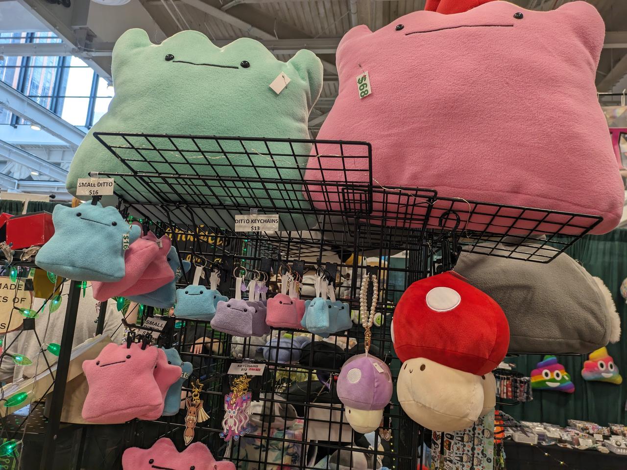 Photograph of ditto plushes on display