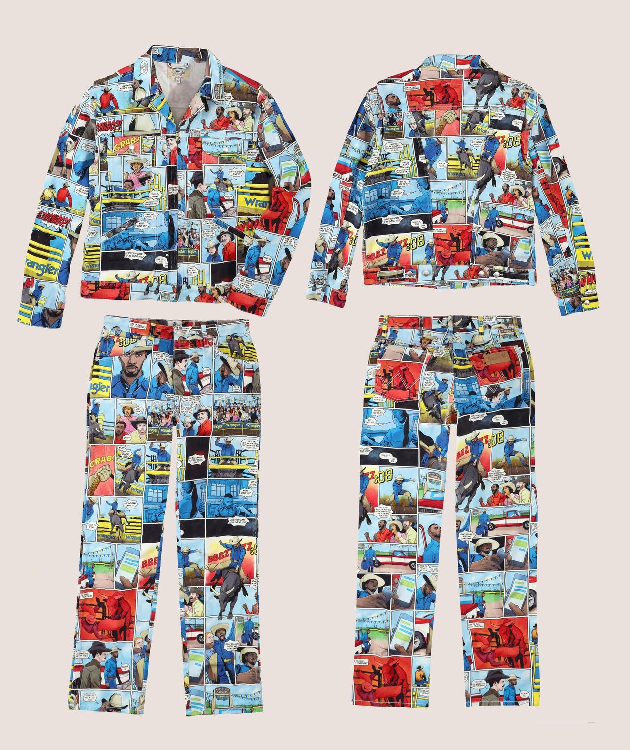 Wrangler 75th anniversary comic book jacket and pants