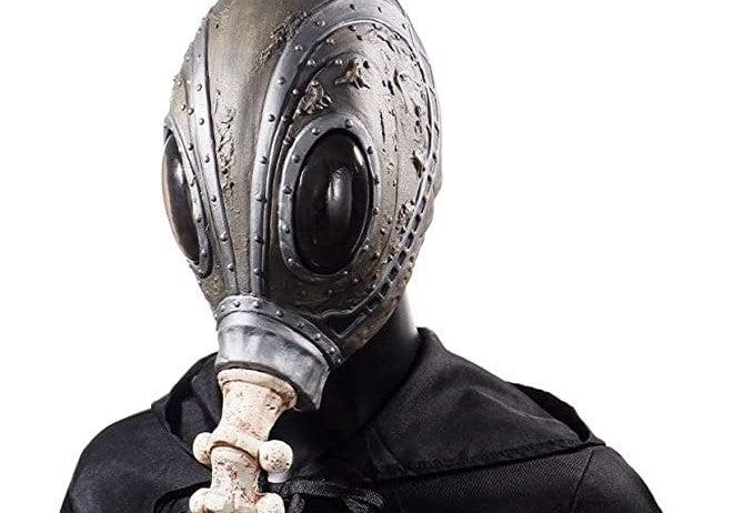 Cropped image of Sandman wearing helmet