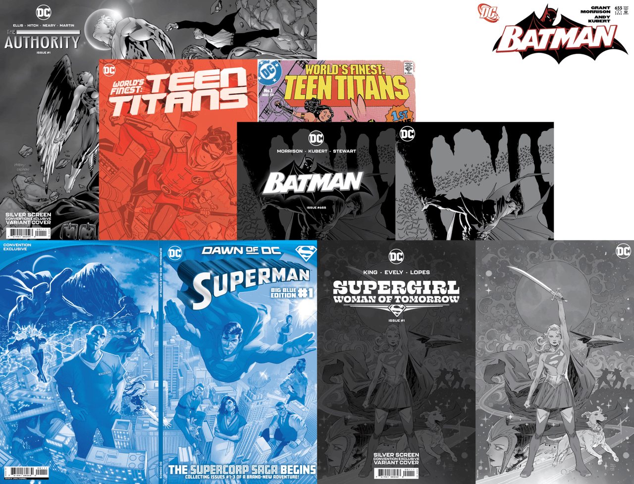 graphic featuring different covers of DC exclusive comics