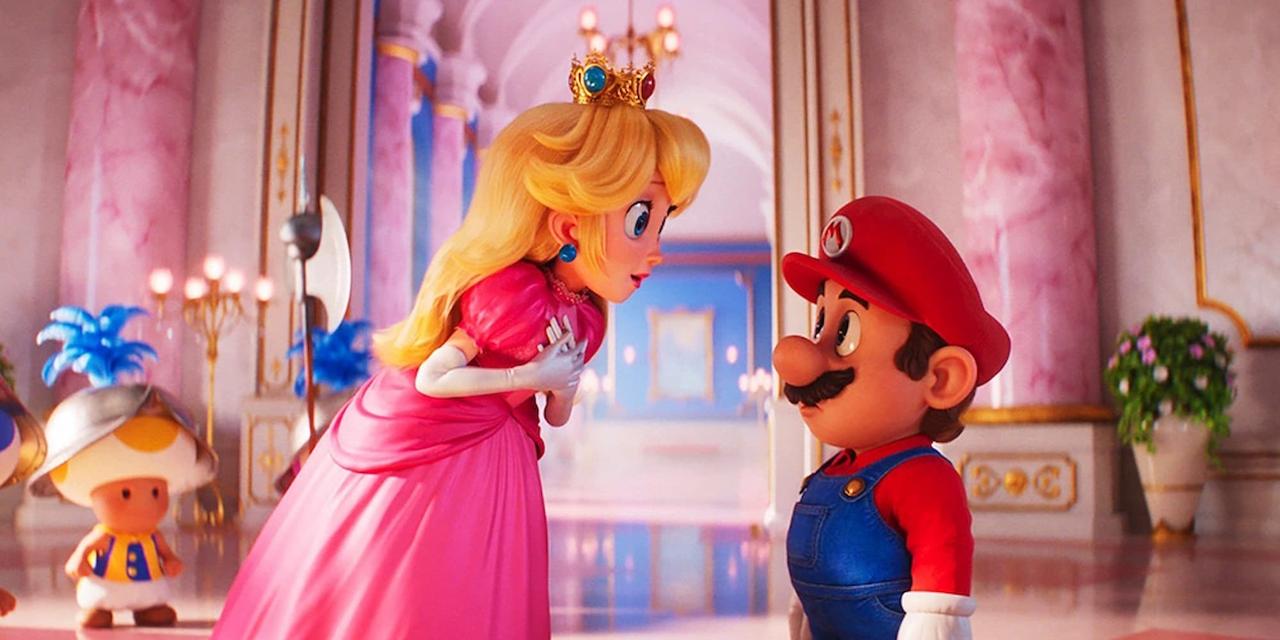 Super Mario Bros. Movie still with Peach and Mario