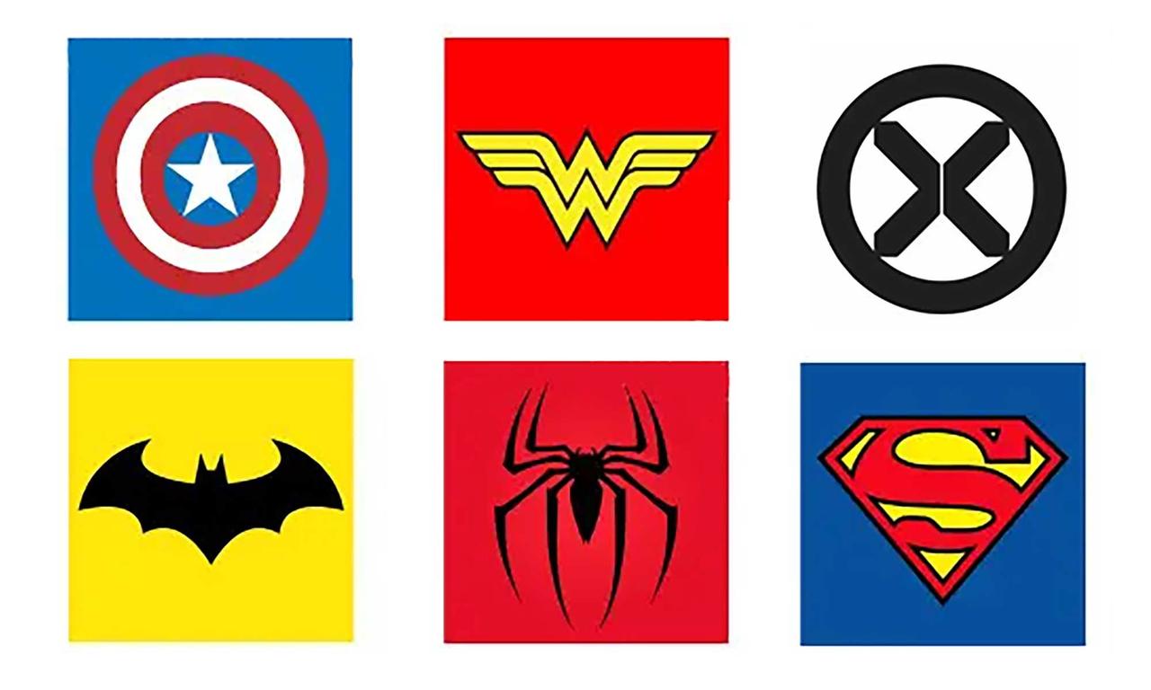 Superhero logos