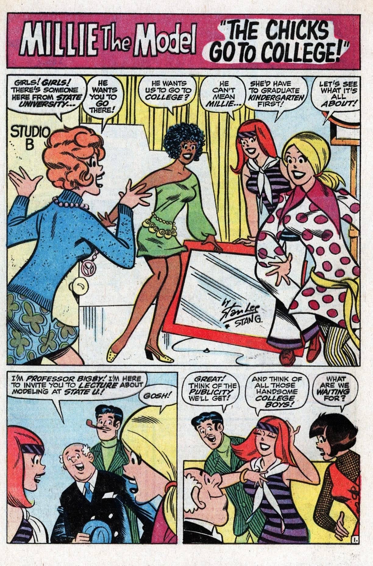 Jill Jerold is relegated to a background player in Millie the Model #174