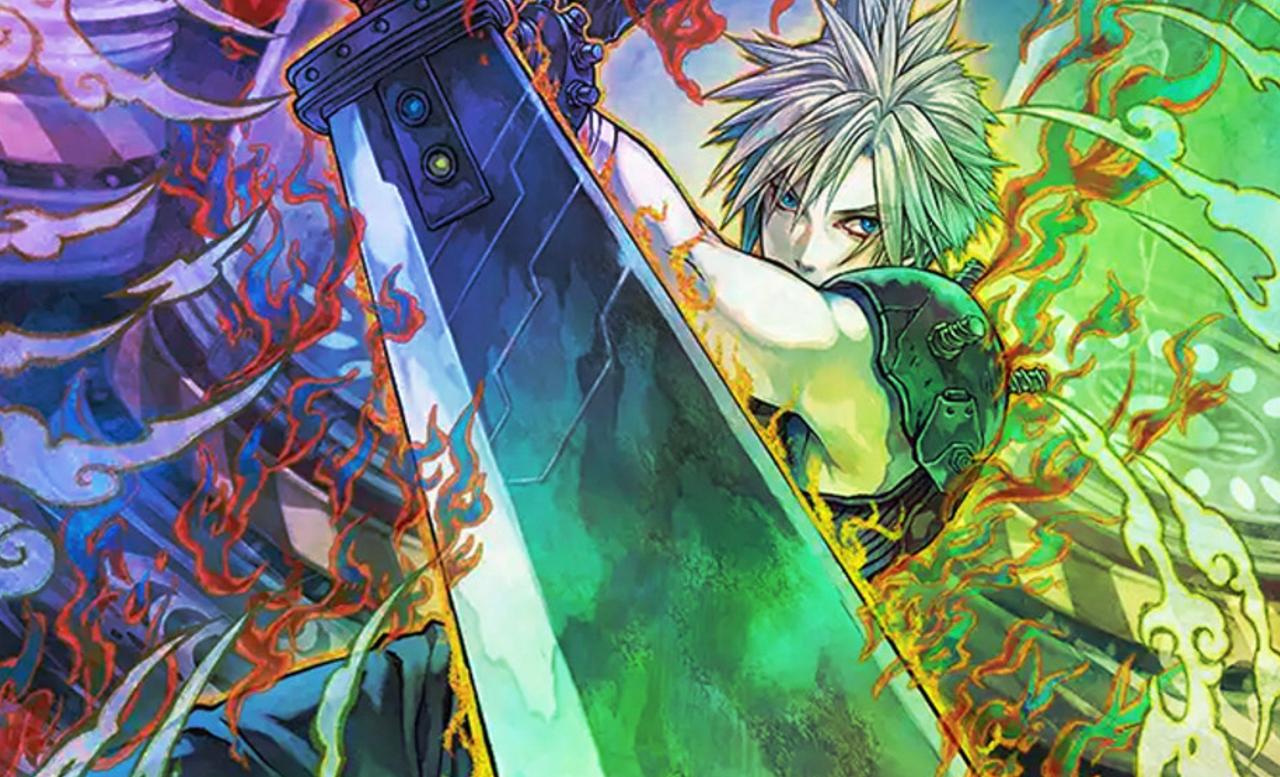 The borderless, foil variant of the Buster Sword card from the Magic: The Gathering x Final Fantasy set