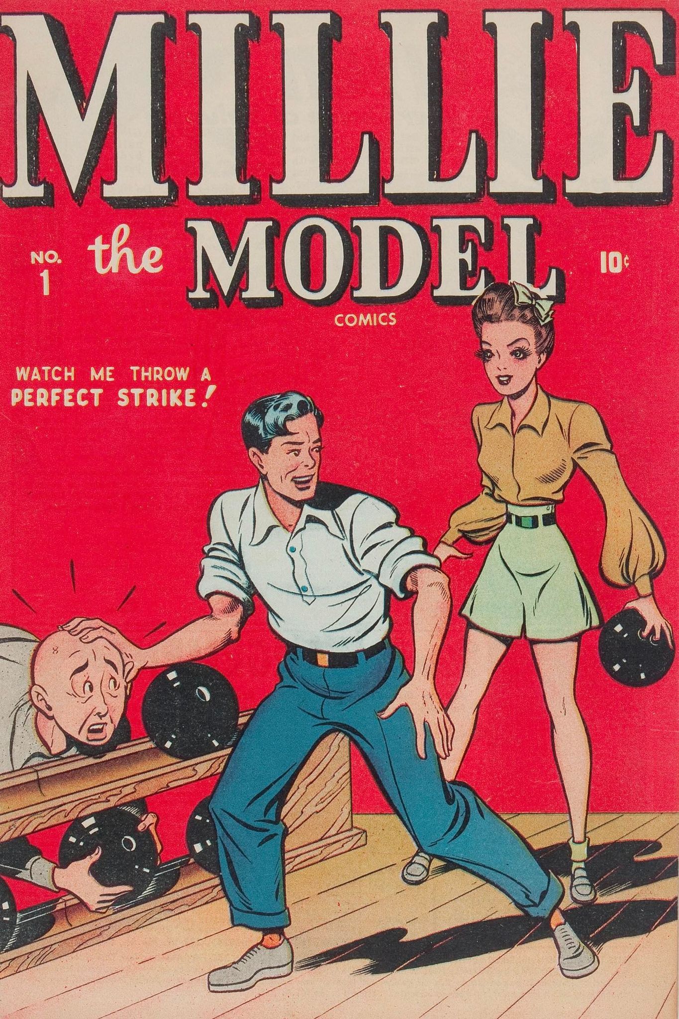 Cover to first issue of Millie the Model (uncredited art by most indexes list it as Mike Sekowsky and Ruth Atkinson)