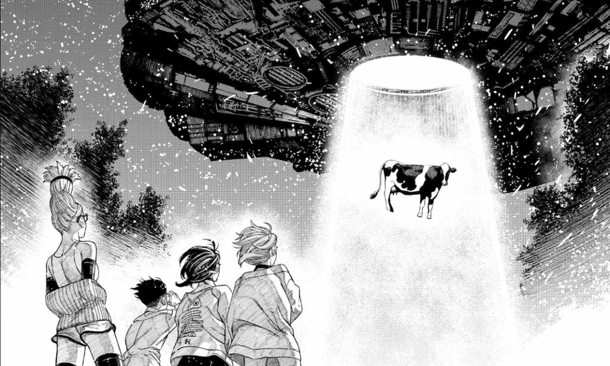 Dandadan Cow Abduction Manga Panel