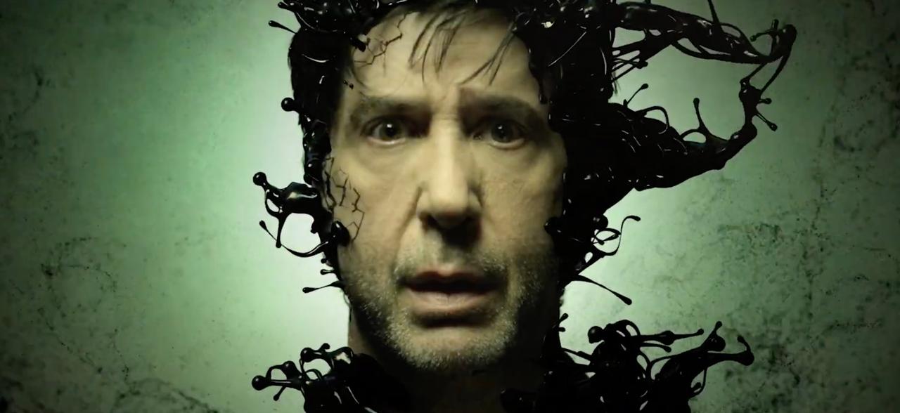 A still of David Schwimmer in the Goosebumps: The Vanishing subtitle reveal video.