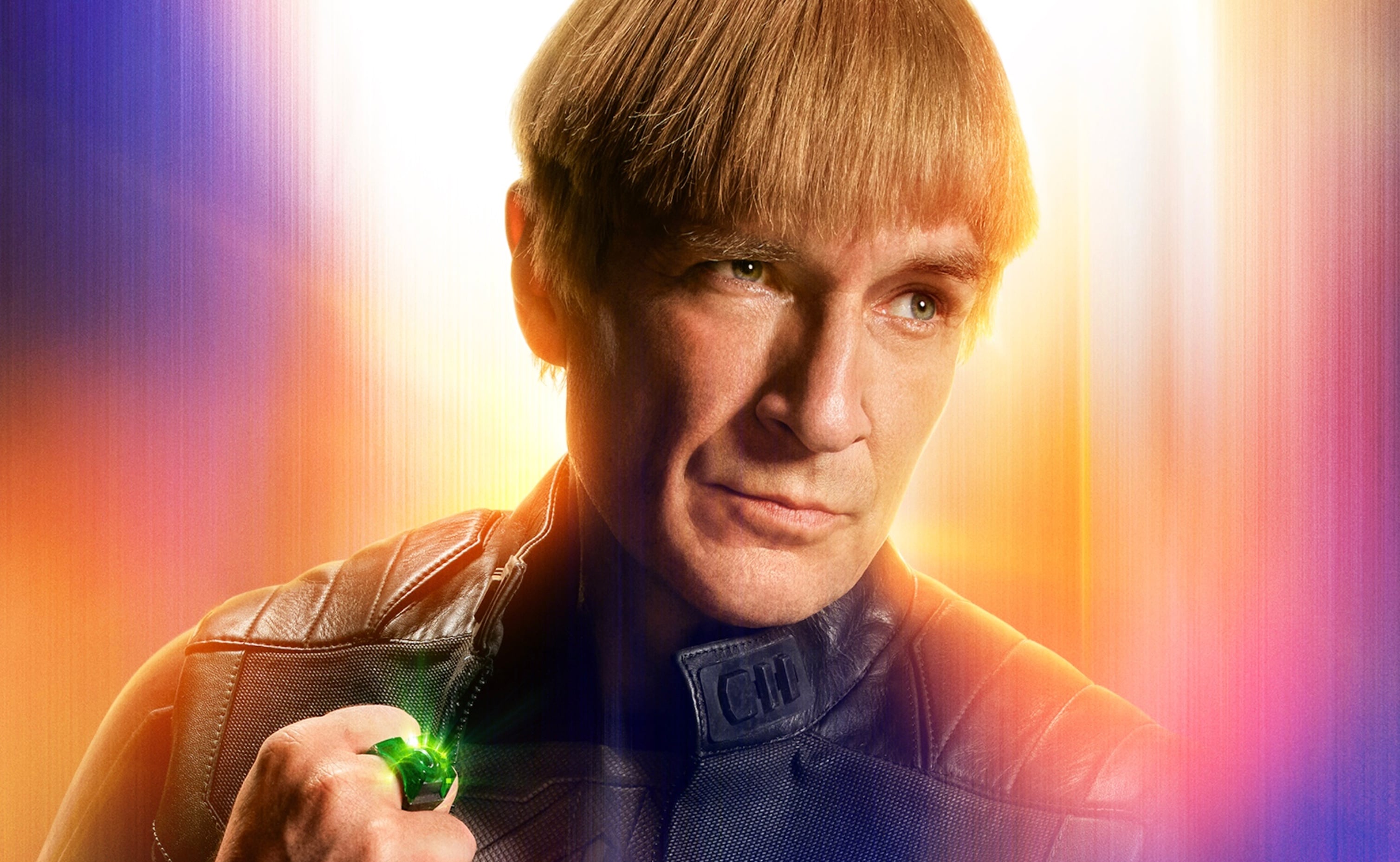 A promotional image of Nathan Fillion as Guy Gardner in Superman (2025)