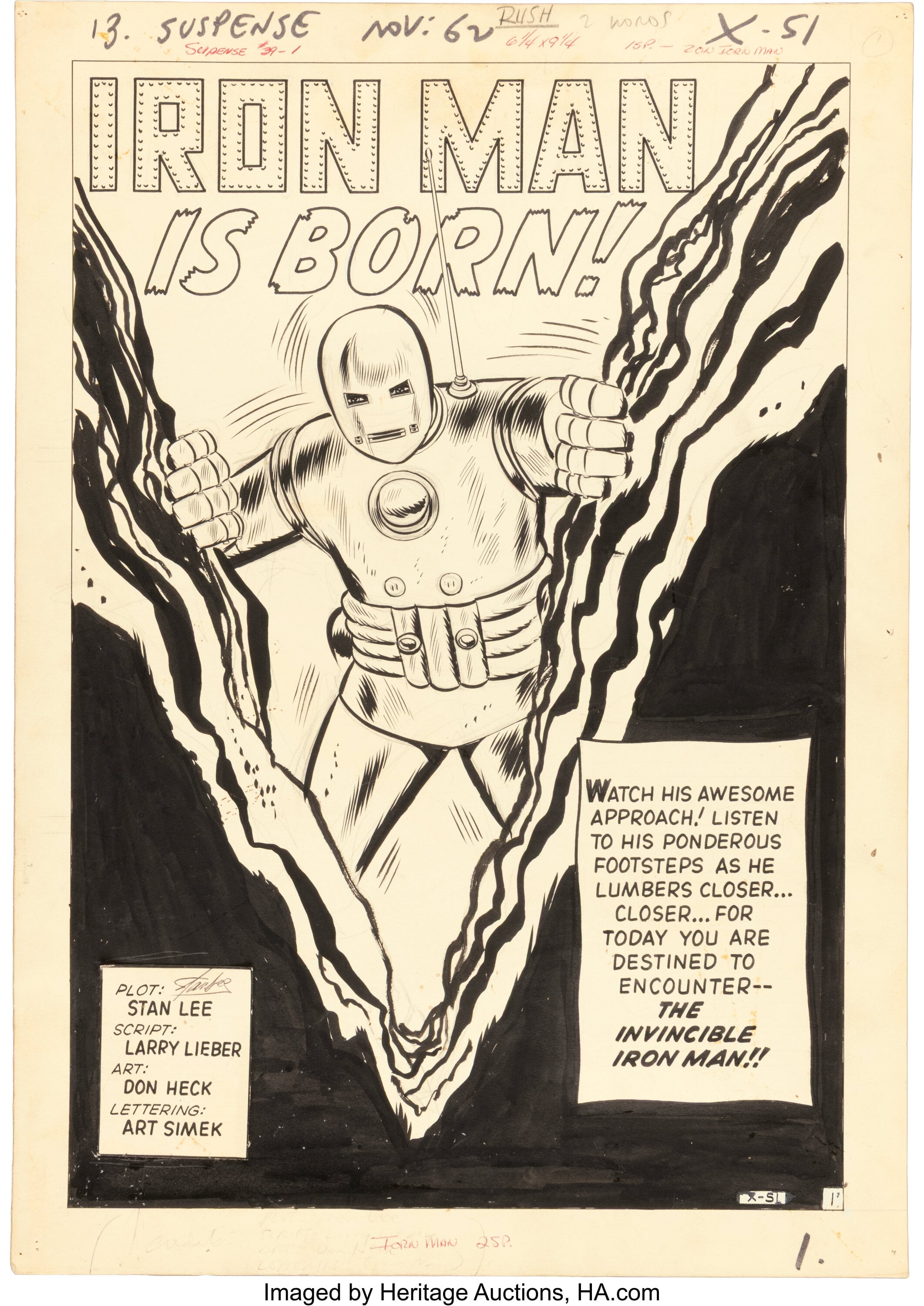 Tales of Suspense #39 original art