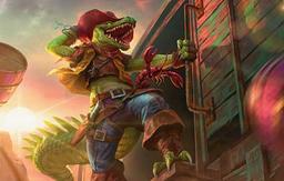 The art for the Leatherhead, Iron Gator card from Magic: The Gathering