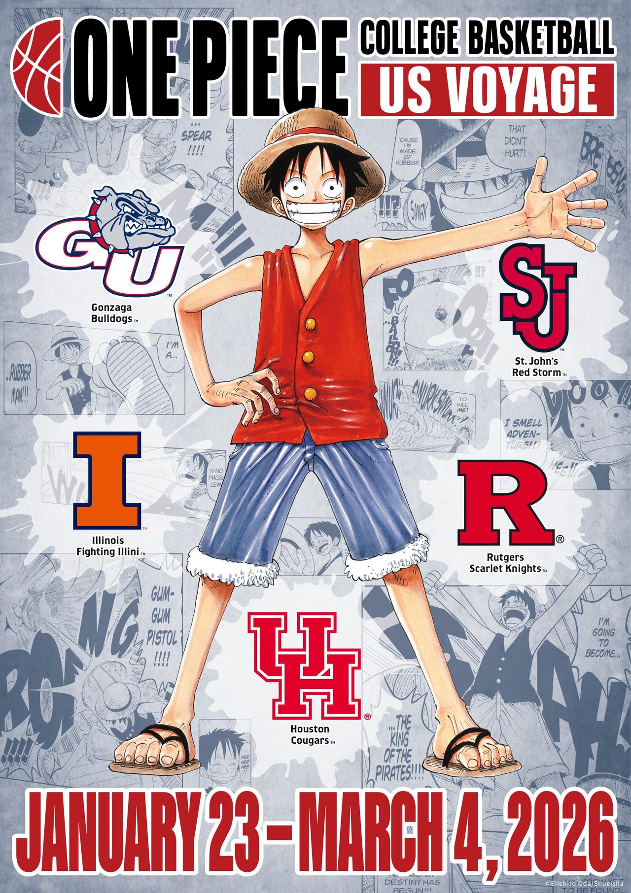 One Piece NCAA Collaboration Key Visual