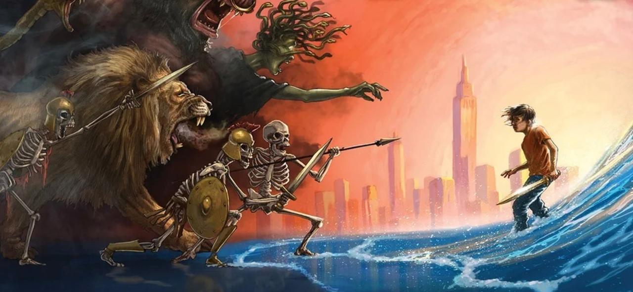 The cover of the Lightning Thief Illustrated Edition