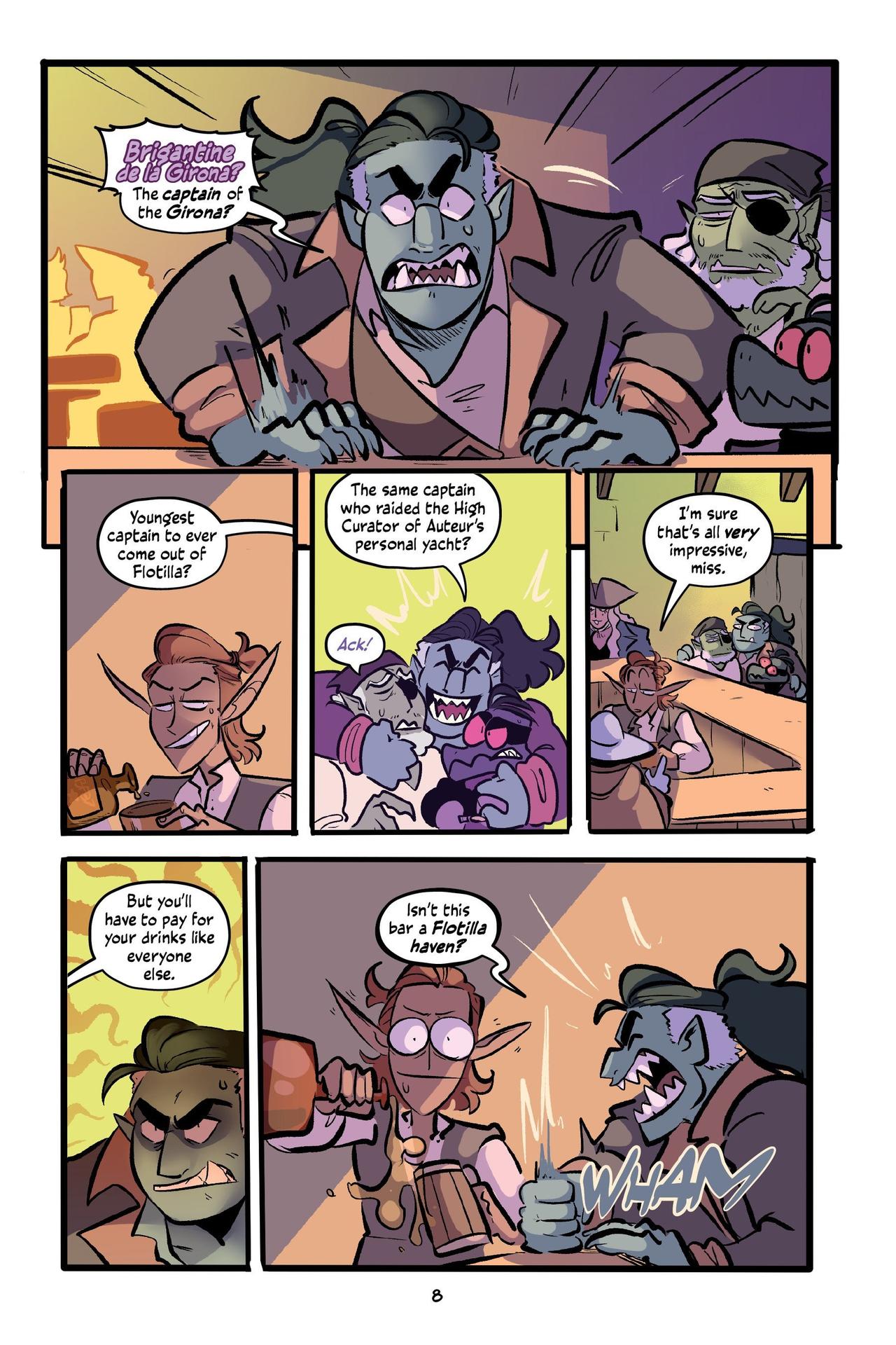 Internal comics page from The Pirate and the Porcelain Girl