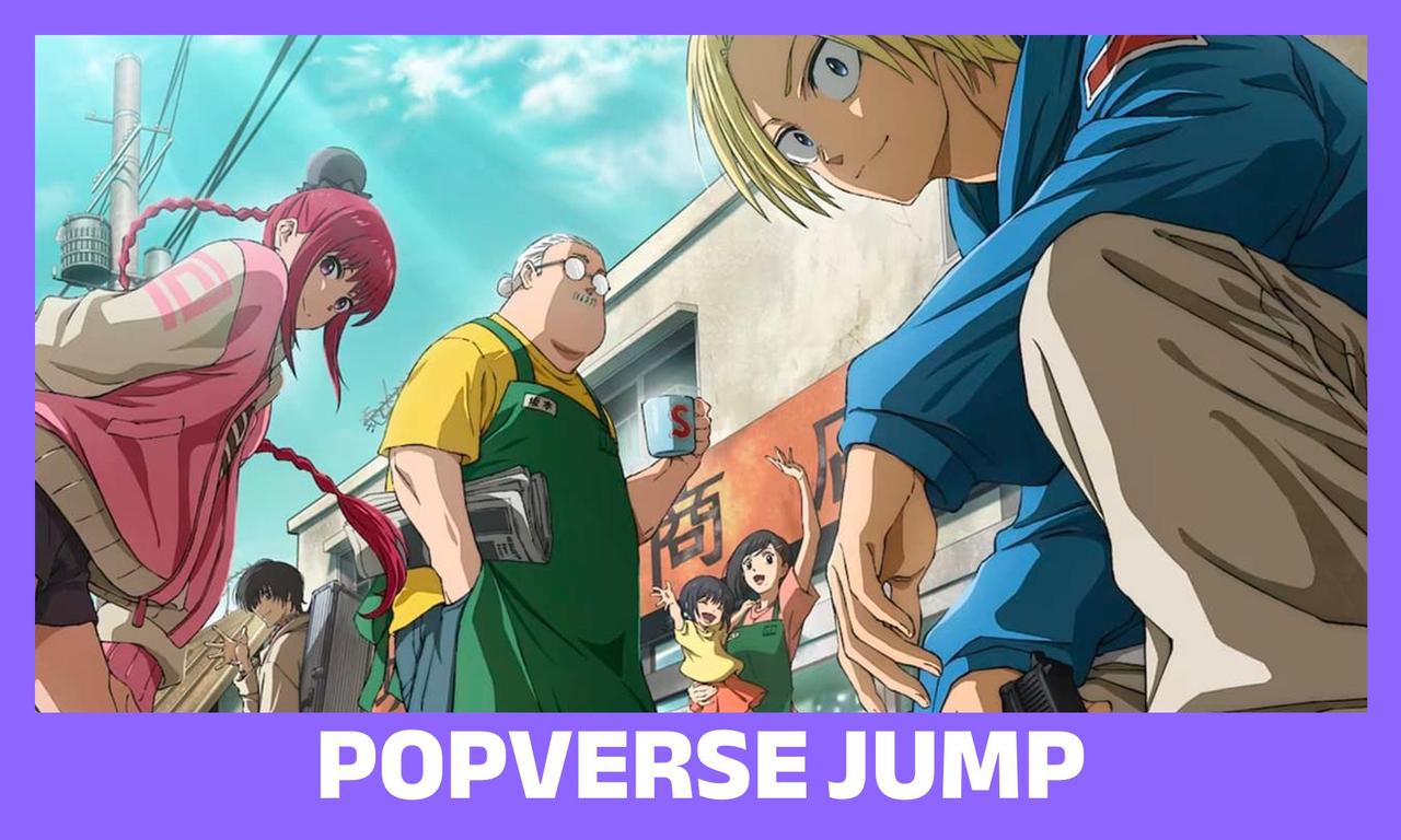 Sakamoto Days promotional image with Popverse Jump header