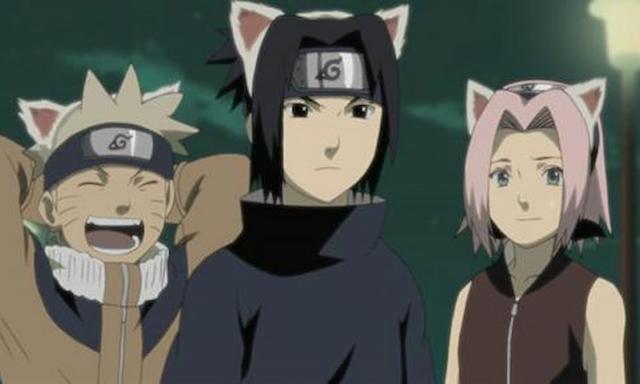 Saskuke Naruto And Sakura In Cat Ears