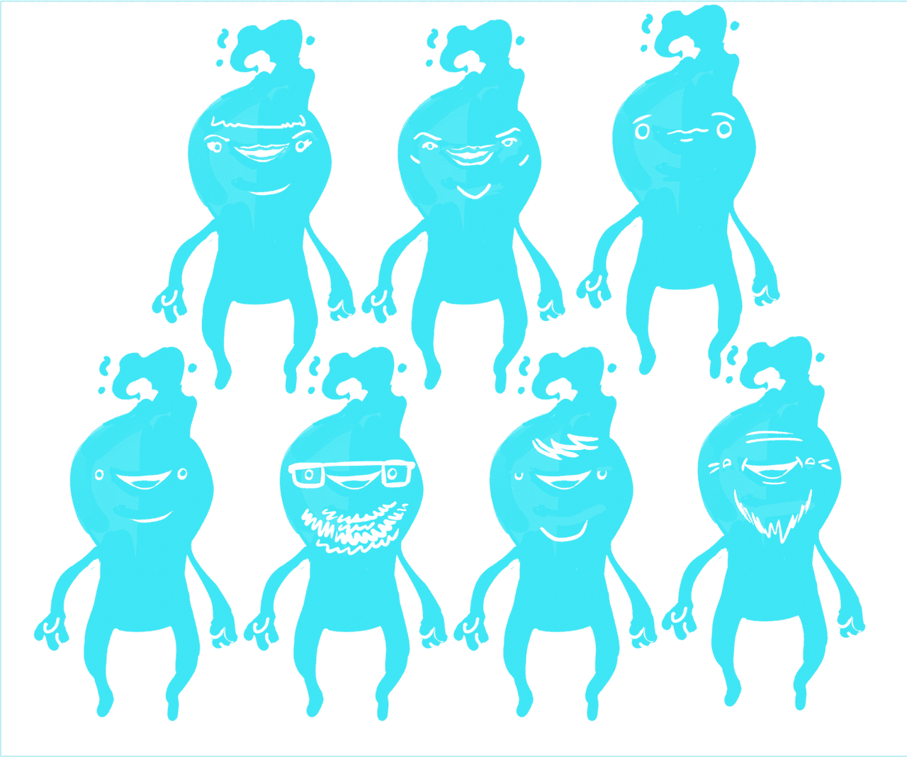 Early design images of genies