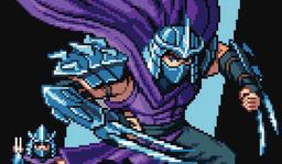 The art for the Shredder, Shadow Master borderless pixel card from Magic: The Gathering x Teenage Mutant Ninja Turtles