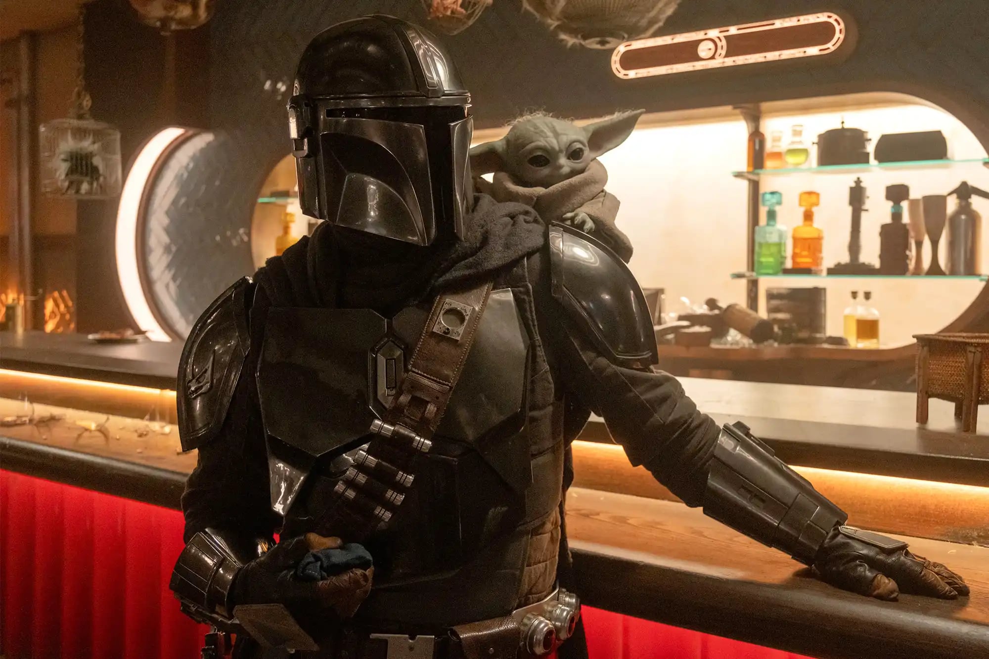 A still from The Mandalorian and Grogu