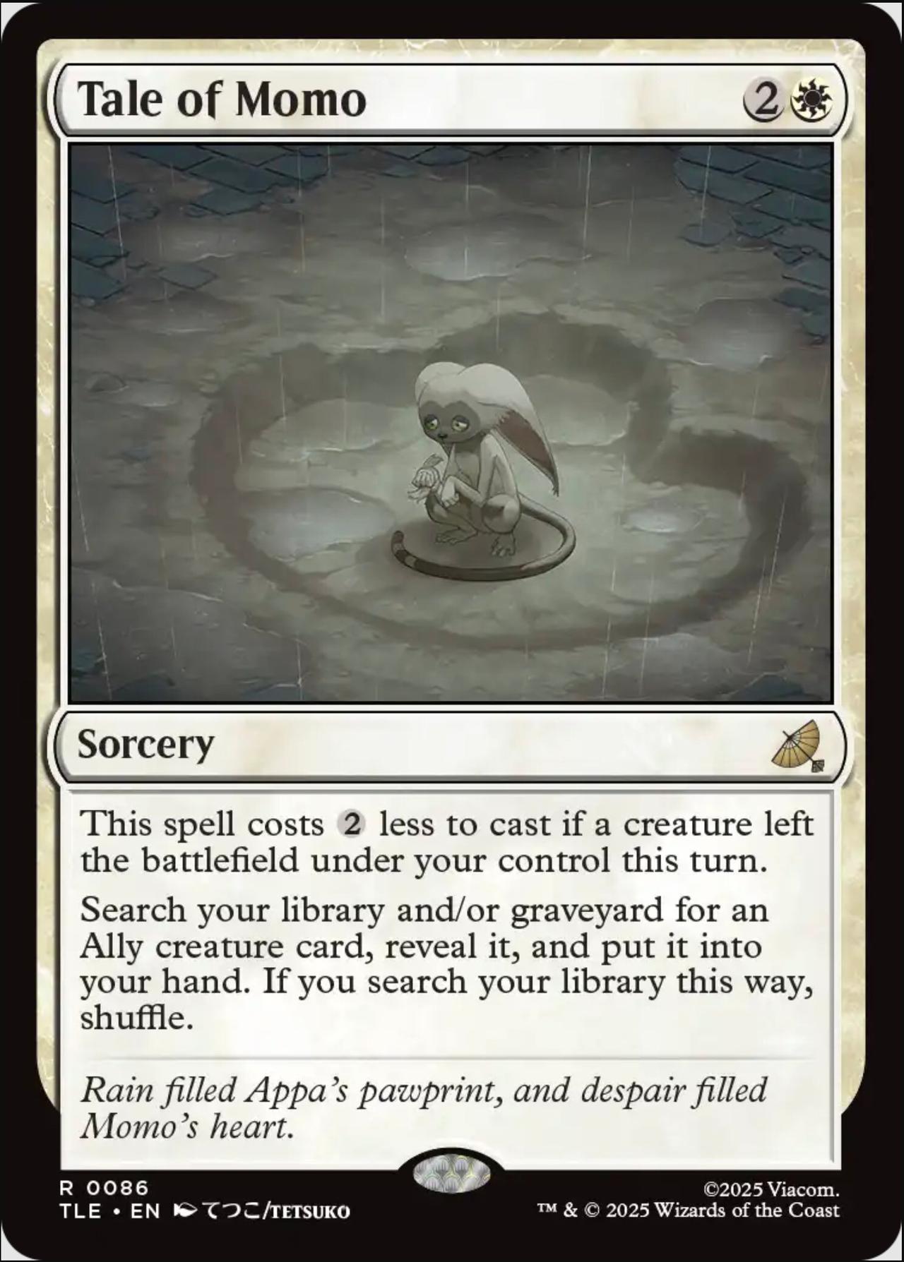 An image of the Tale of Momo card from Magic: The Gathering x Avatar: The Last Airbender