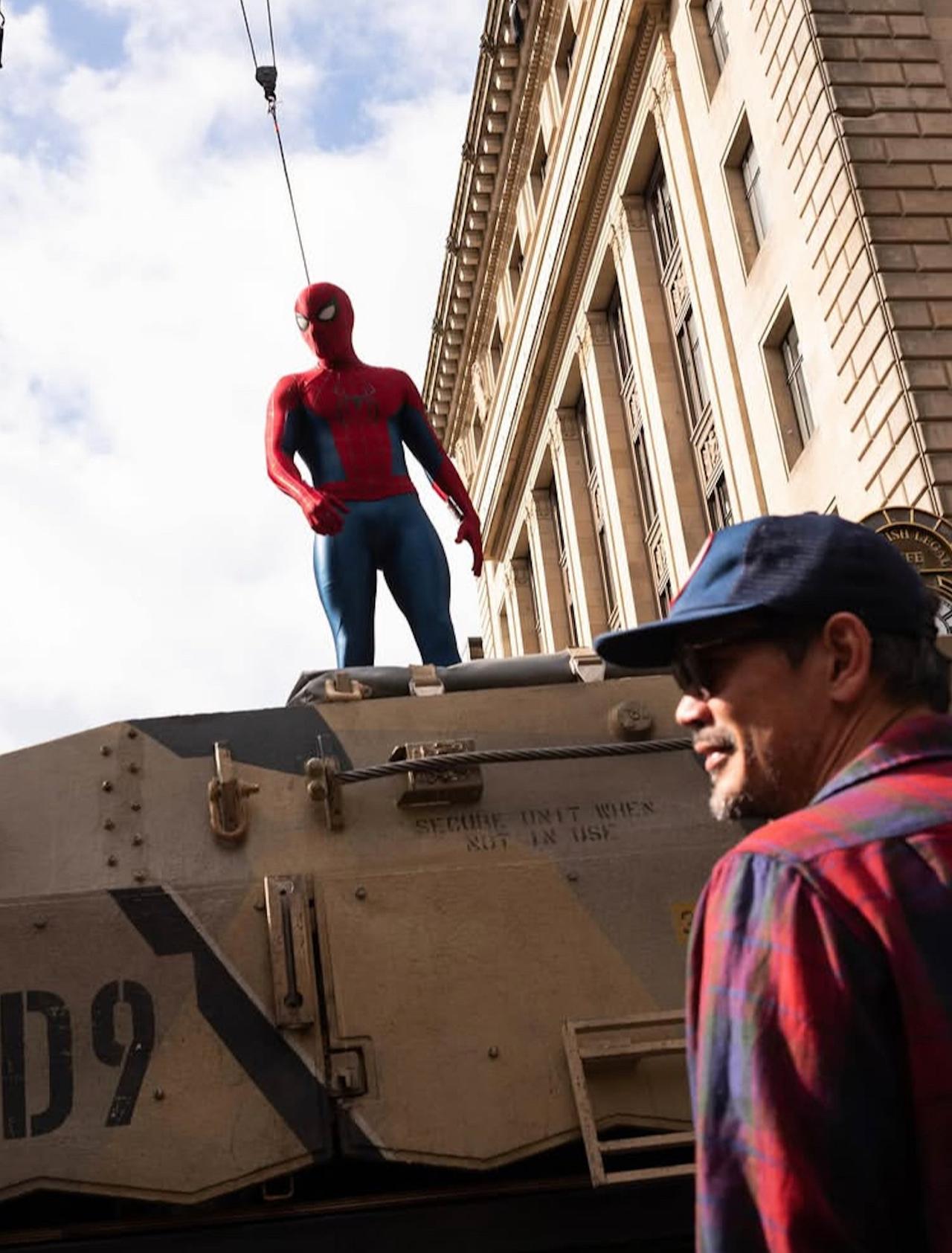 A photo from Tom Holland's Instagram taken on set of Spider-Man: Brand New Day